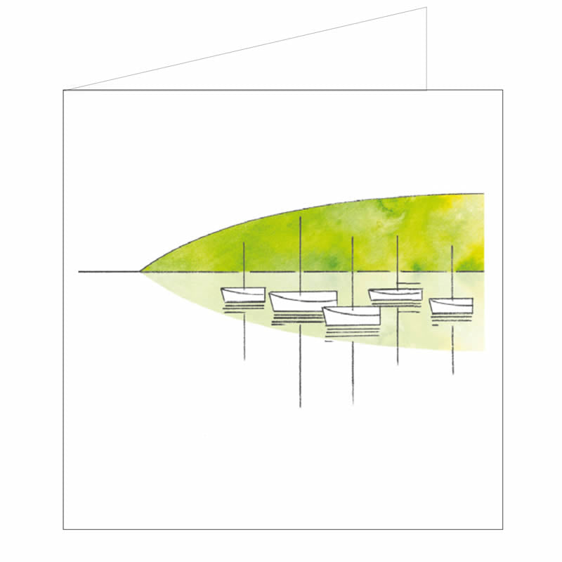 Boats on the Dart greeting card