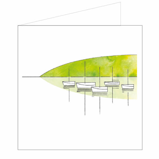 Boats on the Dart greeting card