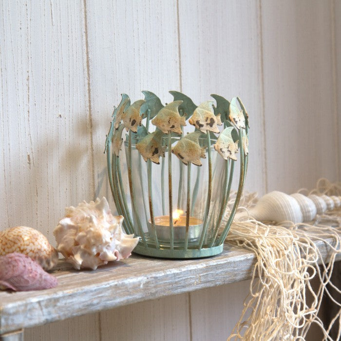 Wire pot fish tealight holder