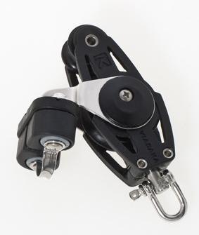Viadana PIUMA 38mm single composite fiddle block + STROZZARE cam cleat jammer - Dinghy Shack