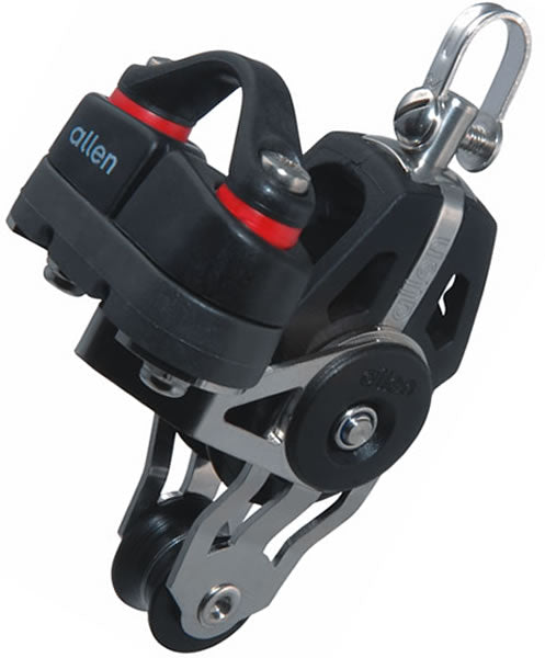 Allen 40mm fiddle block with small Allenite cleat - Dinghy Shack