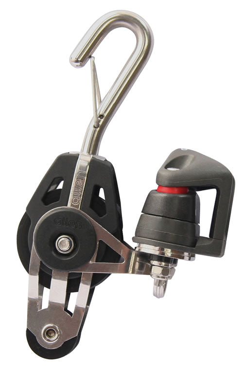 Allen 40mm fiddle block with small Allenite cleat - Dinghy Shack