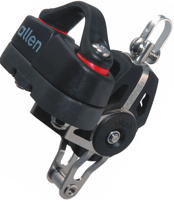 Allen 40mm single block with becket and medium Allenite cleat - Dinghy Shack