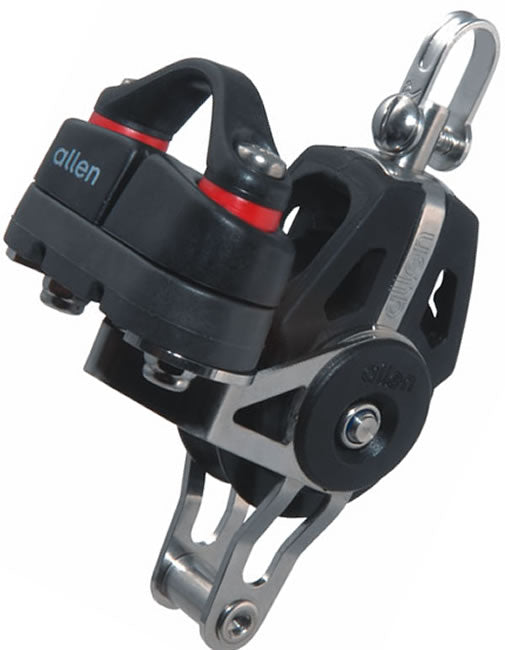 Allen 40mm single block with becket and small Allenite cleat - Dinghy Shack