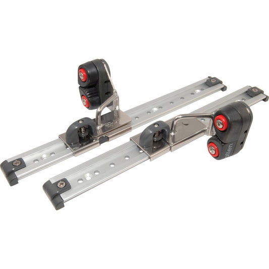 Allen Track with piston stop wire fairlead and vertical cleat - Dinghy Shack