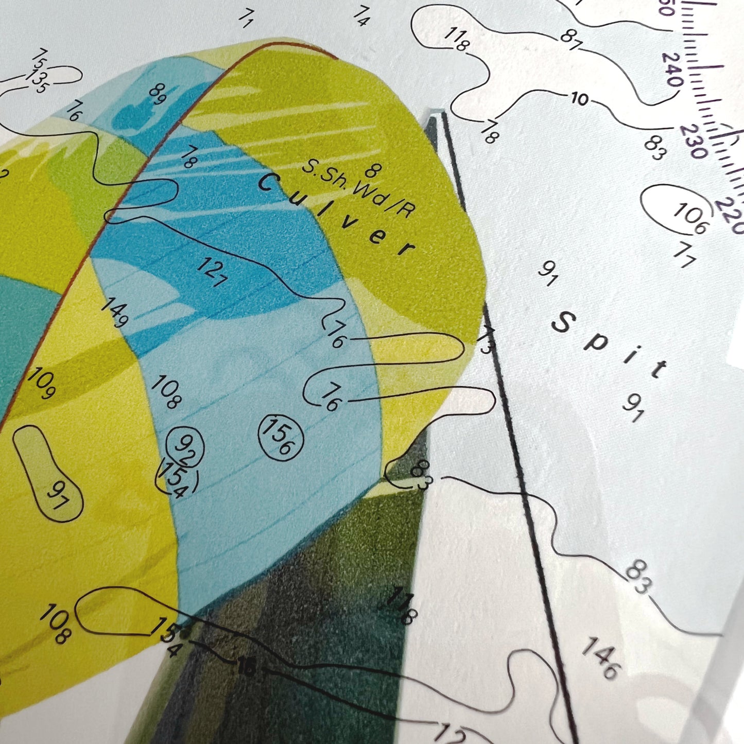 Spinnaker Filling framed print on chart offcut