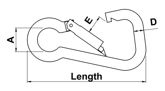 Stainless steel asymmetric carabiner