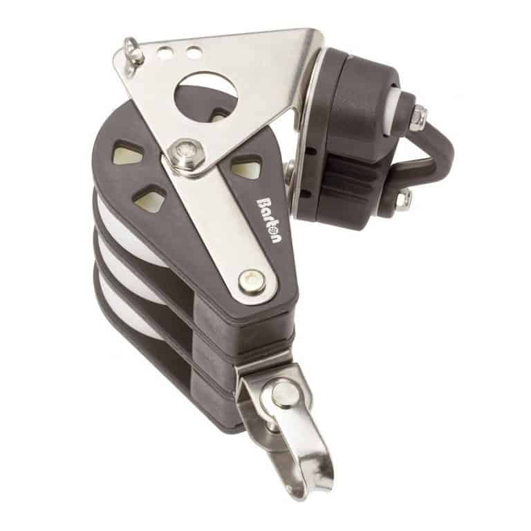 Size 4 triple block with swivel, becket and cam cleat