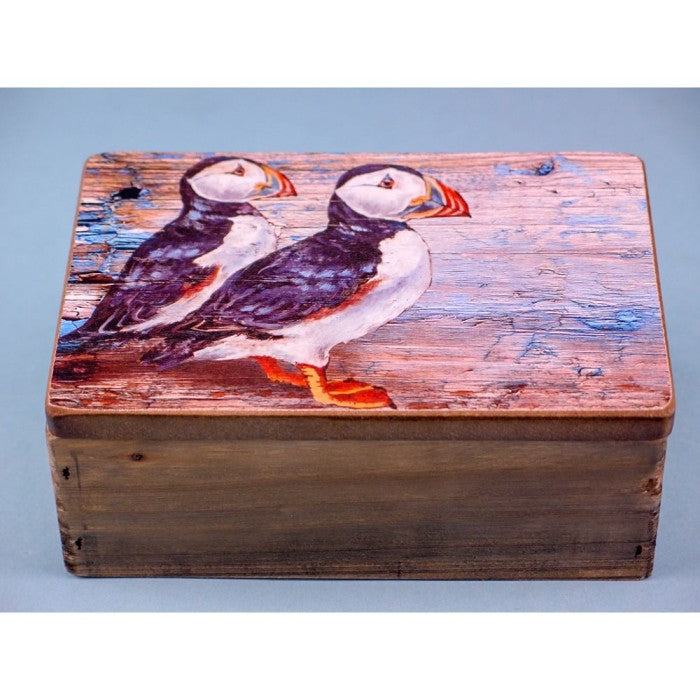 Wooden puffin box
