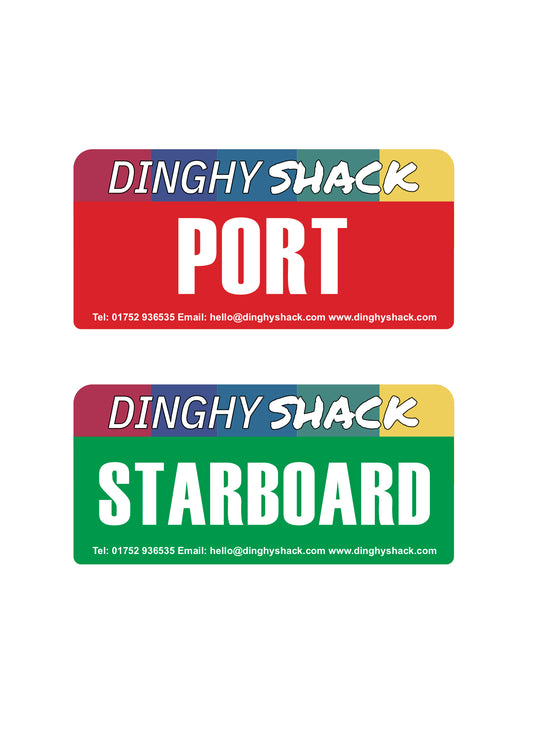 Port and starboard boom sticker set