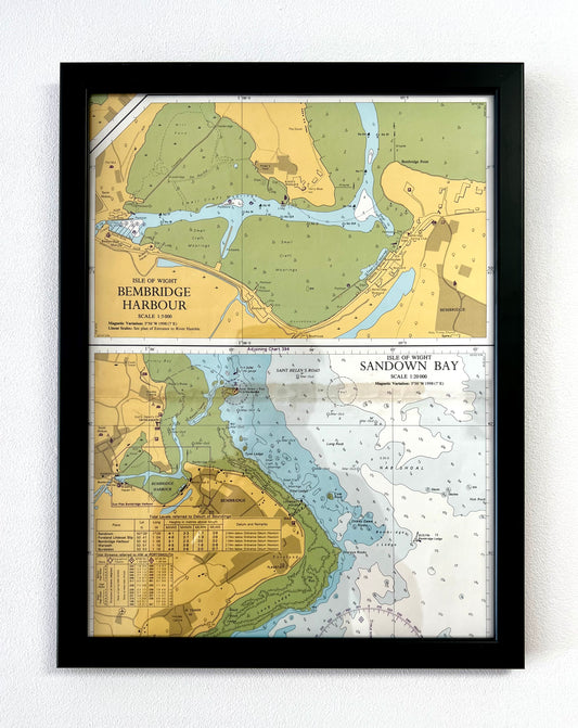 Sandown Bay / Bembridge Harbour framed chart