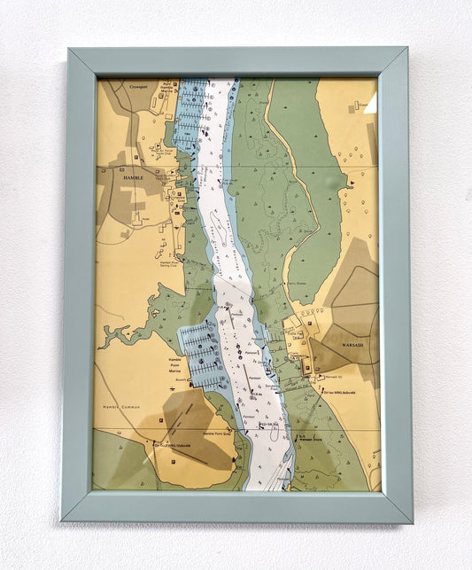 River Hamble / Warsash framed chart