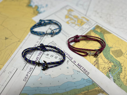 Nautical rope and anchor bracelet